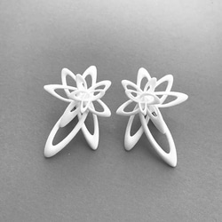 Lattice Earrings White 第1張的照片