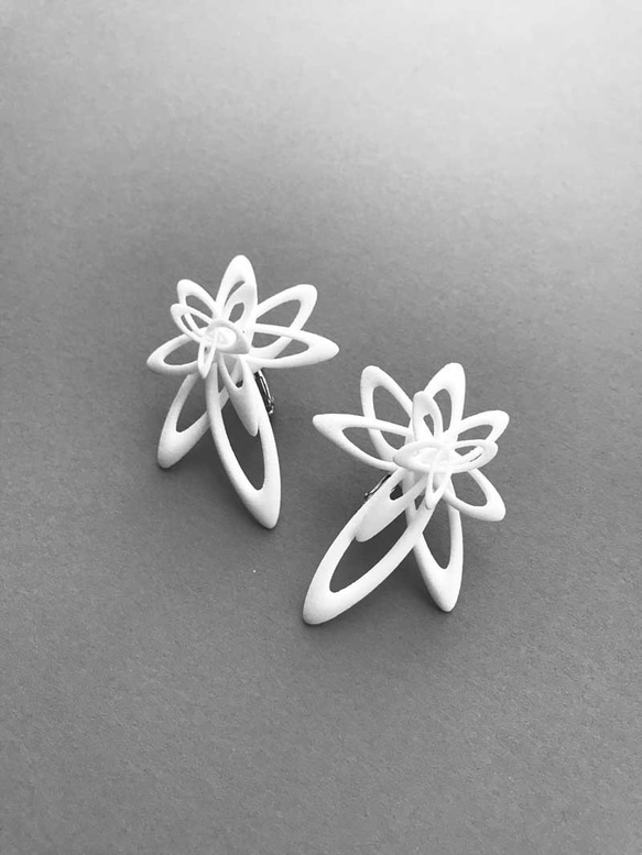 Lattice Earrings White 第2張的照片