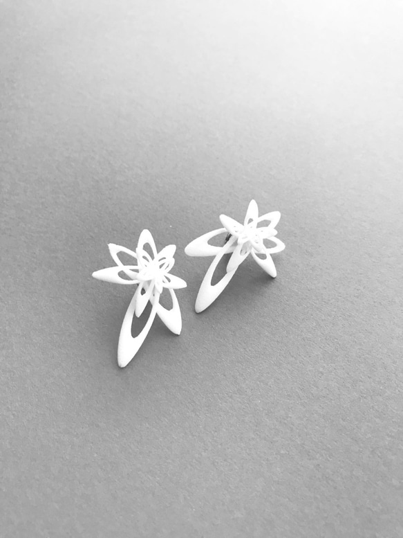 Lattice Earrings White mini 第1張的照片