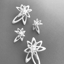 Lattice Earrings mini White ラティスピアス　ミニ　ホワイト 5枚目の画像