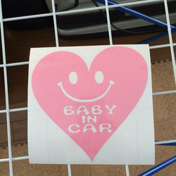 ハート BABY IN CAR ステッカー カッティングシート 3枚目の画像