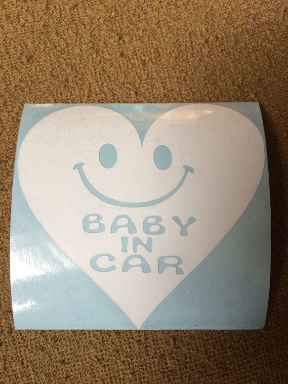 ハート BABY IN CAR ステッカー カッティングシート 4枚目の画像