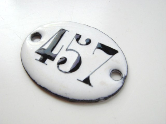 X-5 ホーロー ナンバープレート 457 2枚目の画像