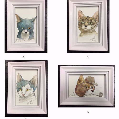 大谷皇月ねこアート GENGA コレクション[D] 額装 原画 送料無料 絵画