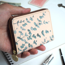 ラウンドファスナー コンパクト 財布（ユーカリ）小さい 牛革 レディース メンズ ILL-1145 4枚目の画像