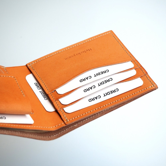 二つ折り財布（サクラ） 牛革 メンズ レディース 桜 7枚目の画像