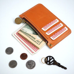 スリム フラグメントケース（ビビット レースフラワー）カード コイン パス ケース ミニ財布 5枚目の画像