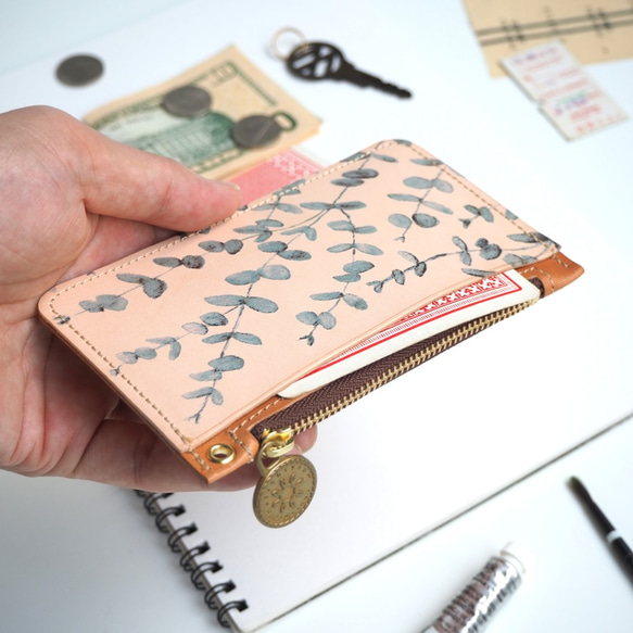 スリム フラグメントケース（ユーカリ）カード コイン パス ケース ミニ財布 3枚目の画像