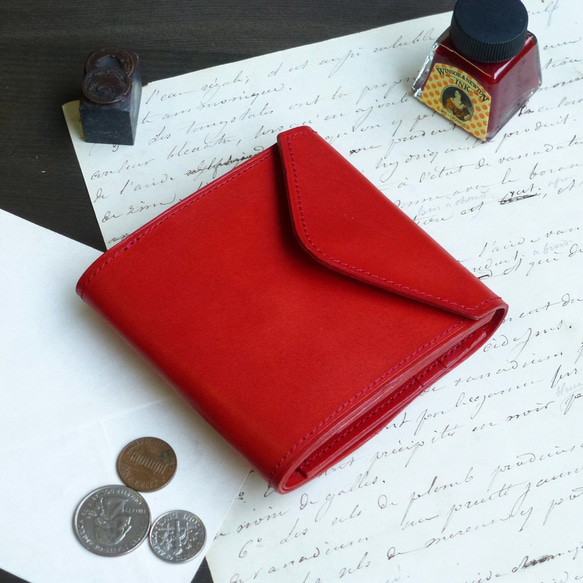 ENVELOPE 二つ折り財布（ルビー）ILL-1155 1枚目の画像