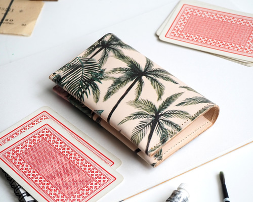 カードケース（トロピカル パーム）名刺入れ 牛革 レディース メンズ  