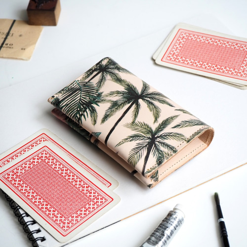 カードケース（トロピカル パーム）名刺入れ 牛革 レディース メンズ  