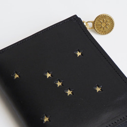 Ｌ字ファスナー 財布（ ORION ブラック）オリオン 星座 牛革 2枚目の画像