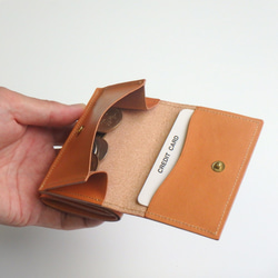 三つ折り ミニ財布（ダリア ドット）牛革 小さい コンパクト レディースILL-1129 9枚目の画像