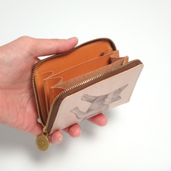 ラウンド ファスナー コンパクト 財布（ロシアンブルー）牛革 猫 レディース 小さい ILL-1145 5枚目の画像