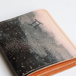 Ｌ字ファスナー 財布 (12星座の星空※12デザイン) 本革 コンパクト レディース メンズ 5枚目の画像