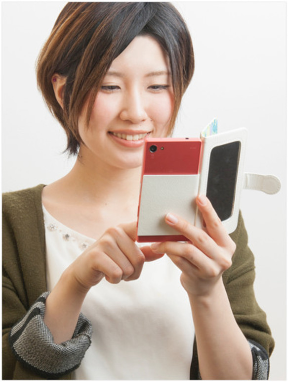 「春・桜・猫」Android（Ｍサイズ）手帳型スマホケース 3枚目の画像