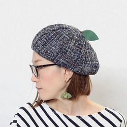 New Ringo Beret☆混合粗花呢提花<BK> 第2張的照片