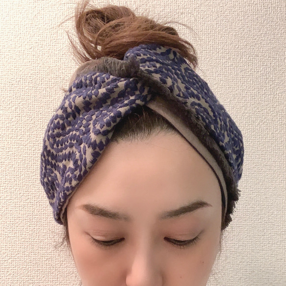 刺繍レースのヘアターバン<BL> 2枚目の画像