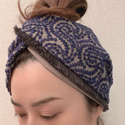 刺繍レースのヘアターバン<BL> 3枚目の画像