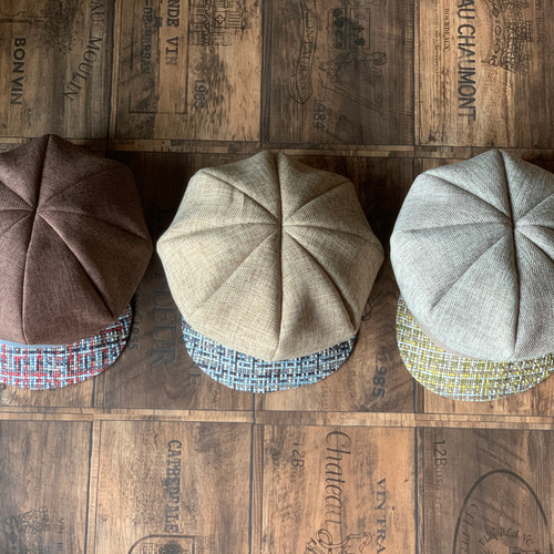 ティアミ〜ミ キャスケット　異素材 mix ハンドメイド 新作☆カラフルラフィア素材のキャスケット帽<BW> ベレー帽