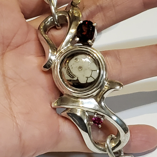 薩摩ボタンのシルバーブレスレット 薩摩ボタンのシルバーブレスレット ブレスレット Black panther