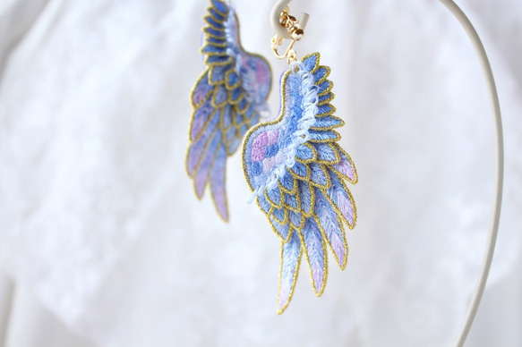 華やか刺繍を耳元に★25SS MACON&LESQUOY Nenuphars イヤリング circle+silver幾何学 2way刺繍ピアスorイヤリング ピアス