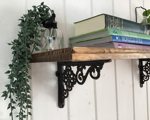 antique【wall shelf】シャビー　ブラケット　飾り棚　欅　無垢材 antique【wall shelf】シャビーブラケット飾り棚欅無垢材