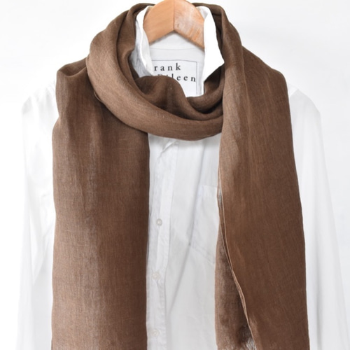 草木染めストール｜国産リネンガーゼのストール《ダークブラウン