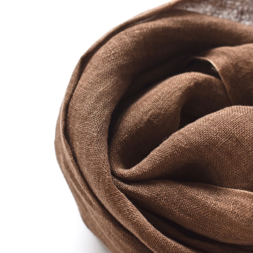草木染めストール｜国産リネンガーゼのストール《ダークブラウン