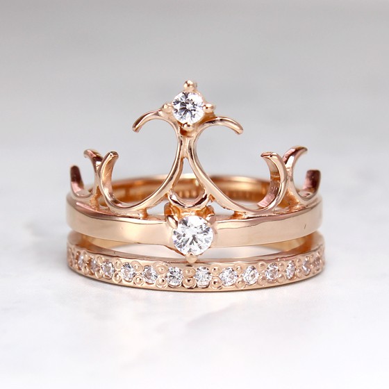 K18ピンクゴールド　ティアラファランジリングQN　5号