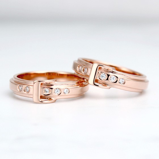 K18ピンクゴールド 細ベルト ファランジリング 3号