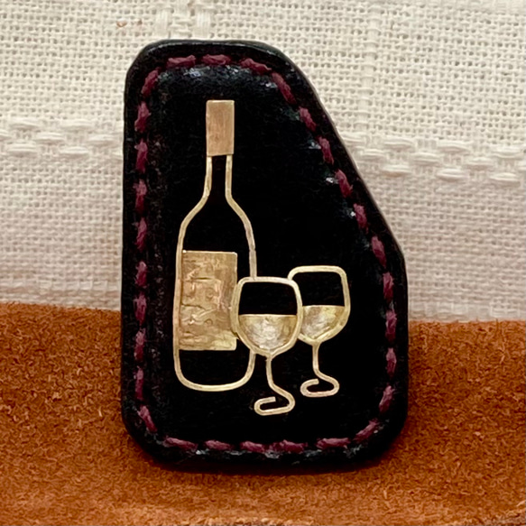 ワインとグラスのブローチ 3枚目の画像