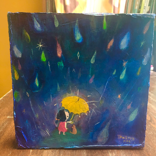 title「雨」 原画 #癒しの絵画#幸せになる絵画#優しい雨#原画の