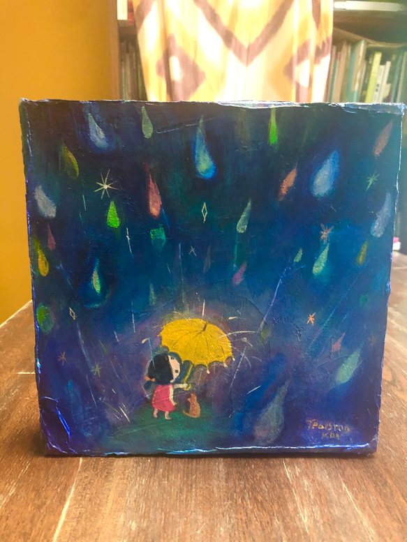 title「雨」　　原画　#癒しの絵画#幸せになる絵画#優しい雨#原画のある暮らし#プレゼントの絵#絵を飾りましょう 2枚目の画像