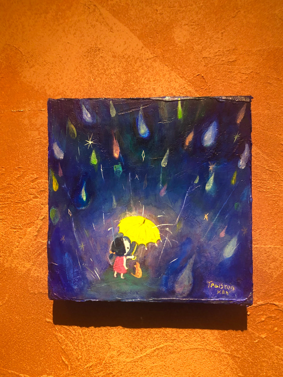 title「雨」　　原画　#癒しの絵画#幸せになる絵画#優しい雨#原画のある暮らし#プレゼントの絵#絵を飾りましょう 4枚目の画像