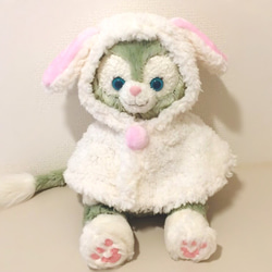 ジェラトーニ 白たれ耳ポンチョ うさちゃん着ぐるみコスチューム