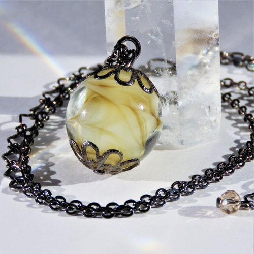 アンティークトンボ玉ネックレスレトロブラックビーズ