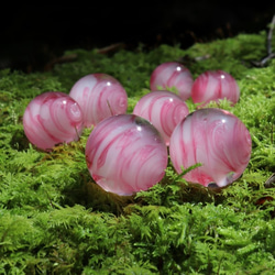 とんぼ玉 ストラップ ピンク 桜色 大阪産 ガラス ビーズ 携帯 帯飾り 根付け 和装 工芸品 お土産 ペア OSAKA 8枚目の画像