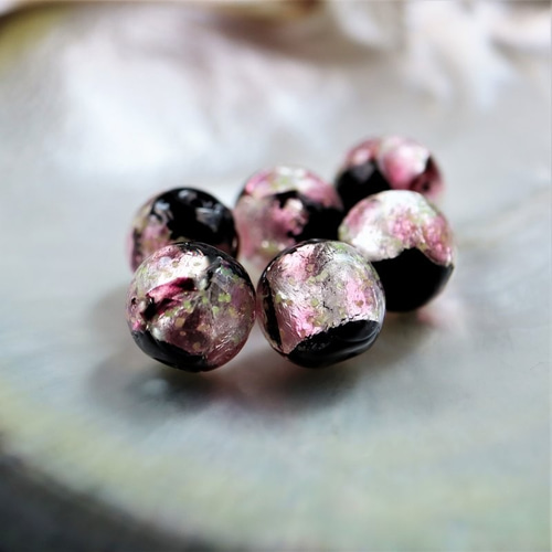 ほたる玉ピアス ピンク 琉球 お土産 特産 ガラス ビーズ アクセサリー