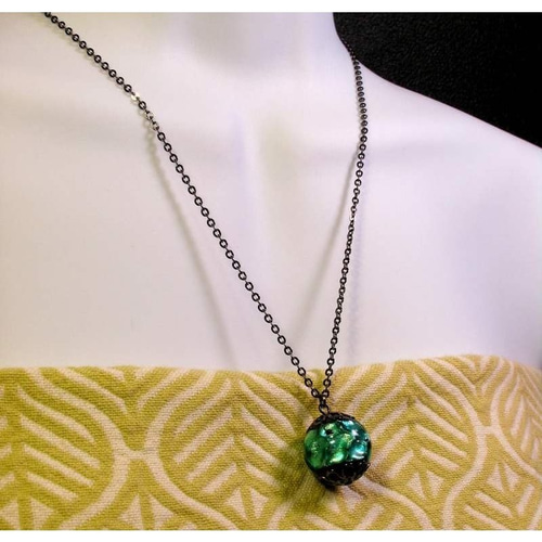 ほたる玉 ネックレス アクア 沖縄 琉球 お土産 工芸 大粒 ガラス ほたる玉 ネックレス アクア 沖縄 琉球 お土産 工芸 大粒 ガラス