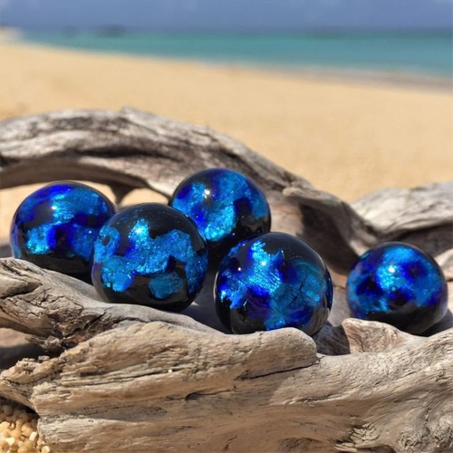 美品☆[Ranunculus] 定価64，900 Blue Nite チェコガラス×淡水