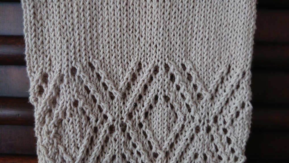 ＊手編み＊ベージュのコットンストール