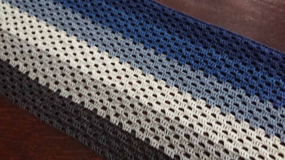 ＊手編み＊デニムカラーコットンストール