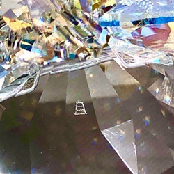 水晶とオーロラ色クリスタルガラスのサンキャッチャー 6枚目の画像