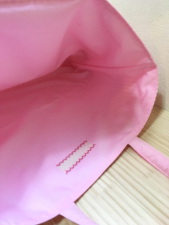 《miyuko様オーダー品》花柄×ピンクストライプ♡リボンレッスンバッグ【入園・入学】 2枚目の画像