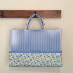 PON 入園グッズ ブルーグレー×濃紺デニム風 ハンドメイド Amazon.co.jp: ＜ 手作り ＞ レッスンバッグ デニム風カラー