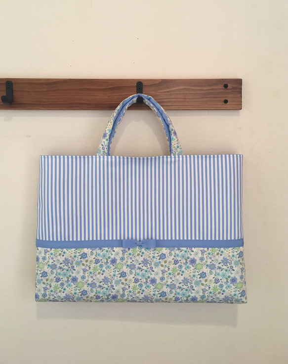 イシノリ79様オーダー品》花柄×ブルーストライプ♡レッスン