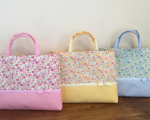 ハンドメイド オーダー 入学 入園 リボン ゆーみん様オーダー品》花柄×ふんわりシリーズ♡ボーダーリボン