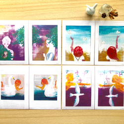 ポストカード「しずくふたつ・鳥と蝶」4枚セット 1枚目の画像
