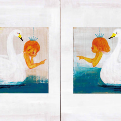 ポストカード「しずくふたつ・鳥と蝶」4枚セット 2枚目の画像